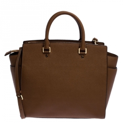 Pre Owned MICHAEL Michael Kors Brown Leather Selma Satchel