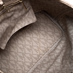 مملوكة مسبقًا حقيبة يد مايكل كورس جت ست كانفاس مقوى مونوغرامية بنية