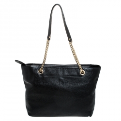 Pre Owned حقيبة مايكل مايكل كورس جيت سيت جلد أسود بسلسلة