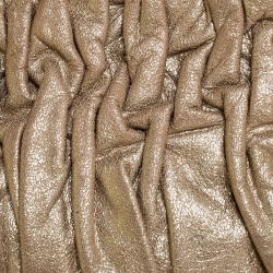 Pre Owned MICHAEL Michael Kors Metallic Gold Pleated Leather Clutch