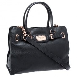 Pre Owned حقيبة مايكل مايكل كورس هاميلتون نقشة جلد سوداء