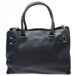 Pre Owned حقيبة مايكل مايكل كورس هاميلتون نقشة جلد سوداء