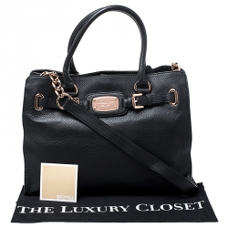 Pre Owned حقيبة مايكل مايكل كورس هاميلتون نقشة جلد سوداء