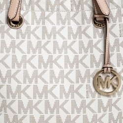 MICHAEL Michael Kors Beige Signature Coated Canvas Large Jet Set Tote