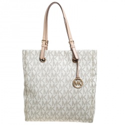 MICHAEL Michael Kors Beige Signature Coated Canvas Large Jet Set Tote