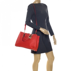 Pre Owned MICHAEL Michael Kors Orange Leather Cynthia Tote