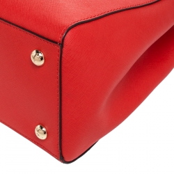 Pre Owned MICHAEL Michael Kors Orange Leather Cynthia Tote