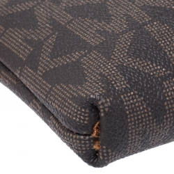 Pre Owned MICHAEL Michael Kors Brown/Red Signature Coated Canvas and Leather Belt Bag