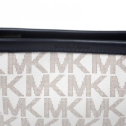 MICHAEL Michael Kors White/Black Signature Coated Canvas and Leather Belt Bag