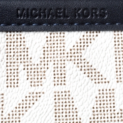 MICHAEL Michael Kors White/Black Signature Coated Canvas and Leather Belt Bag
