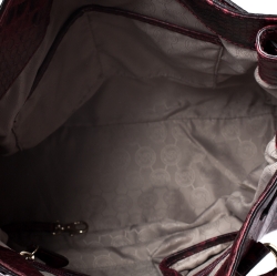 Pre Owned حقيبة يد مايكل مايكل كورس Hamilton جلد نقش ثعبان سوداء/ حمراء