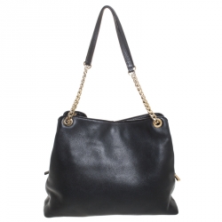 Pre Owned حقيبة مايكل مايل كورس جيت سيت جلد أسود بسلسلة