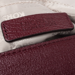Pre Owned MICHAEL Michael Kors Maroon Leather Turnlock Chain Shoulder Bag