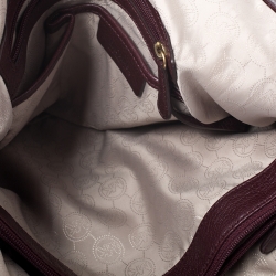 Pre Owned MICHAEL Michael Kors Maroon Leather Tristan Hobo   