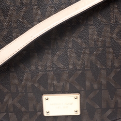 Pre Owned حقيبة كتف مايكل مايكل كورس هاميلتون كانفاس مقوى بنية