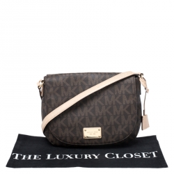 Pre Owned حقيبة كتف مايكل مايكل كورس هاميلتون كانفاس مقوى بنية