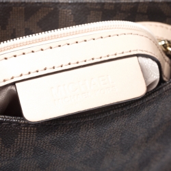 Pre Owned حقيبة كتف مايكل مايكل كورس هاميلتون كانفاس مقوى بنية