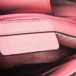 Pre Owned MICHAEL Michael Kors Pink Saffiano Leather Medium Hamilton Tote