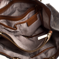 Pre Owned MICHAEL Michael Kors Brown Signature Coated Canvas Large Cynthia Tote