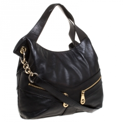 Pre Owned حقيبة مايكل مايكل كورس Jamesport Two Way جلد سوداء