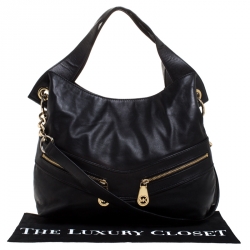 Pre Owned حقيبة مايكل مايكل كورس Jamesport Two Way جلد سوداء