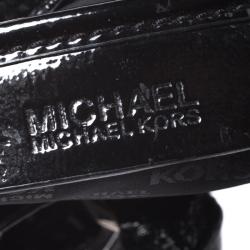 Pre Owned Michael Michael Kors Black Patent Leather East West Hamilton Tote