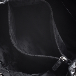 Pre Owned Michael Michael Kors Black Patent Leather East West Hamilton Tote