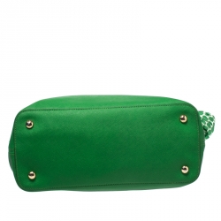 Pre Owned حقيبة يد مايكل مايكل كورس وشاح جت ست كبيرة جلد خضراء