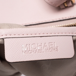 Pre Owned حقيبة يد مايكل مايكل كورس جت ست سحاب علوي جلد وردية فاتحة