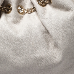 Pre Owned حقيبة كتف مايكل مايكل كورس أربطة جلد بيضاء