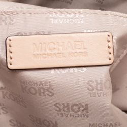 Pre Owned Michael Michael Kors Brown Saffiano Leather Top Zip Jet Set Tote