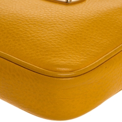 Pre Owned Michael Michael Kors Yellow Leather Ginny Camera Crossbody Bag