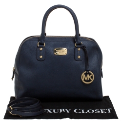 مملوكة مسبقًا MICHAEL Michael Kors Blue Leather Cindy Satchel
