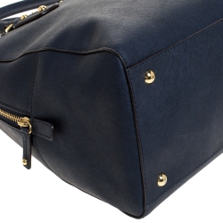 مملوكة مسبقًا MICHAEL Michael Kors Blue Leather Cindy Satchel