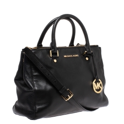 Pre Owned MICHAEL Michael Kors Black Leather Sutton Satchel