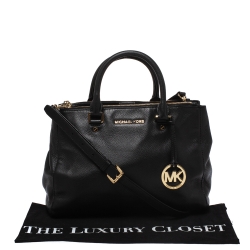 Pre Owned MICHAEL Michael Kors Black Leather Sutton Satchel