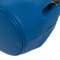 Pre Owned MICHAEL Michael Kors Blue Leather Frankie Bucket Bag