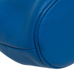 Pre Owned MICHAEL Michael Kors Blue Leather Frankie Bucket Bag