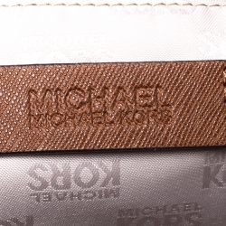 Pre Owned حقيبة كتف مايكل مايكل كروس سلسلة سيت جيت جلد بني فاتح