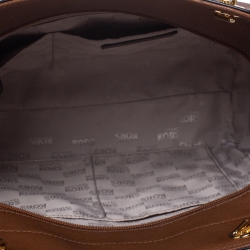 Pre Owned حقيبة كتف مايكل مايكل كروس سلسلة سيت جيت جلد بني فاتح