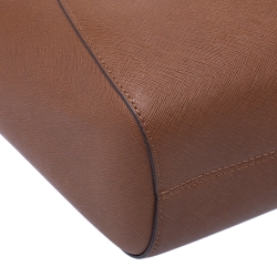 Pre Owned حقيبة كتف مايكل مايكل كروس سلسلة سيت جيت جلد بني فاتح