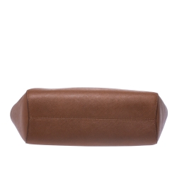 Pre Owned حقيبة كتف مايكل مايكل كروس سلسلة سيت جيت جلد بني فاتح