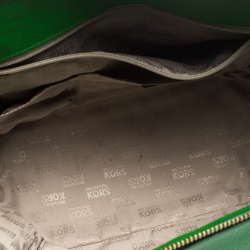 Pre Owned MICHAEL Michael Kors Green Leather Hudson Satchel