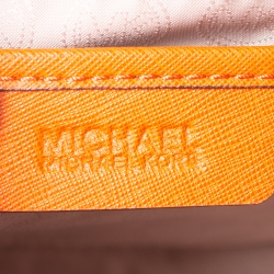Pre Owned MICHAEL Michael Kors Orange Saffiano Leather Large Selma Satchel