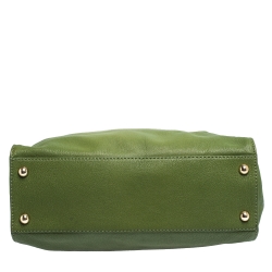 Pre Owned MICHAEL Michael Kors Green Leather Large Hamilton North South Tote