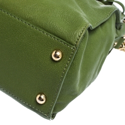 Pre Owned MICHAEL Michael Kors Green Leather Large Hamilton North South Tote