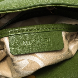 Pre Owned MICHAEL Michael Kors Green Leather Large Hamilton North South Tote