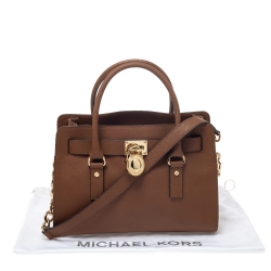 Pre Owned MICHAEL Michael Kors Brown Leather Medium Hamilton East West Tote