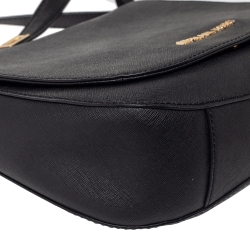 Pre Owned MICHAEL Michael Kors Black Leather Hamilton Messenger Bag