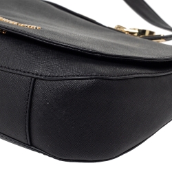 Pre Owned MICHAEL Michael Kors Black Leather Hamilton Messenger Bag